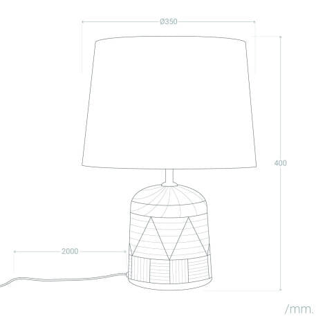 Lámpara de Mesa Bendowa de Madera de Mango Natural