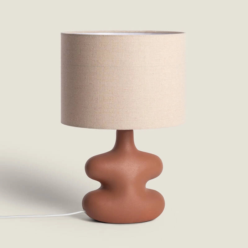 LÁMPARA DE MESA COLECCIÓN GEMI, ELABORADA A MANO CON CERÁMICA