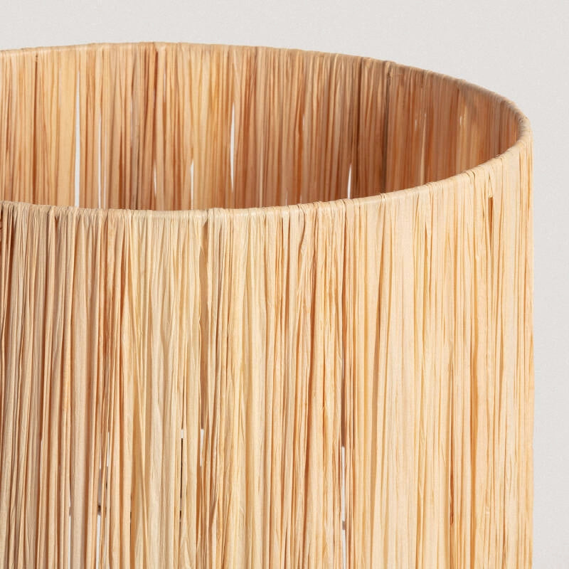 LÁMPARA DE MESA COLECCIÓN SHUI, ELABORADA A MANO CON LOZA Y FIBRAS NATURALES.