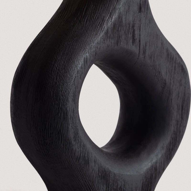 LÁMPARA DE MESA COLECCIÓN SHUI, ELABORADA A MANO CON MADERA DE MANGO NATURAL.
