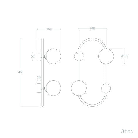 LÁMPARA DE PARED DE DISEÑO PREMIUM, COLECCIÓN MOON.