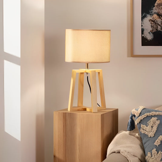 LÁMPARA DE MESA COLECCIÓN DARA, ELABORADA CON MADERA DE BAMBÚ NATURAL