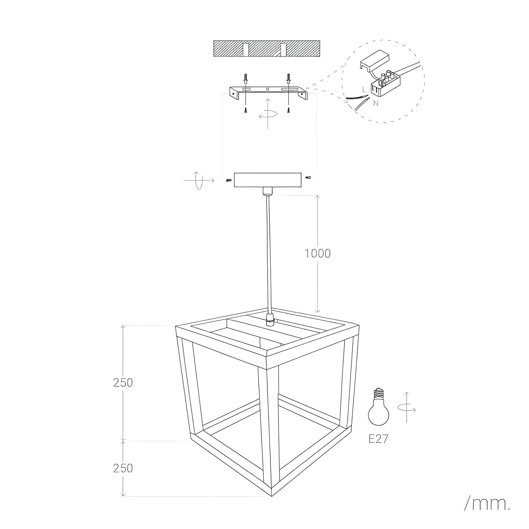 LÁMPARA COLGANTE COLECCIÓN ARHAT, ELABORADA A MANO CON MADERA