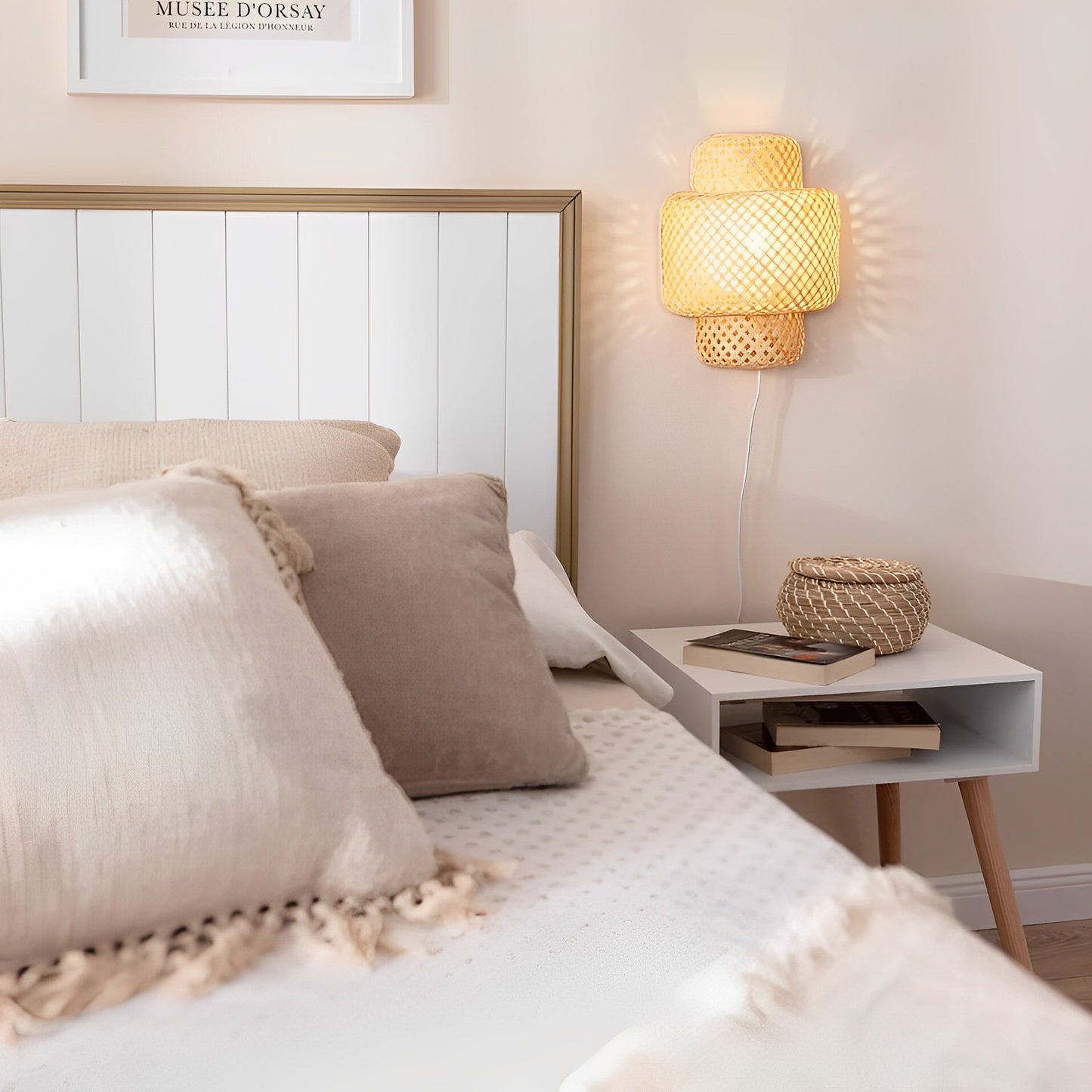 Lámpara de Pared Yamir en Bambú Natural – Boho Chic