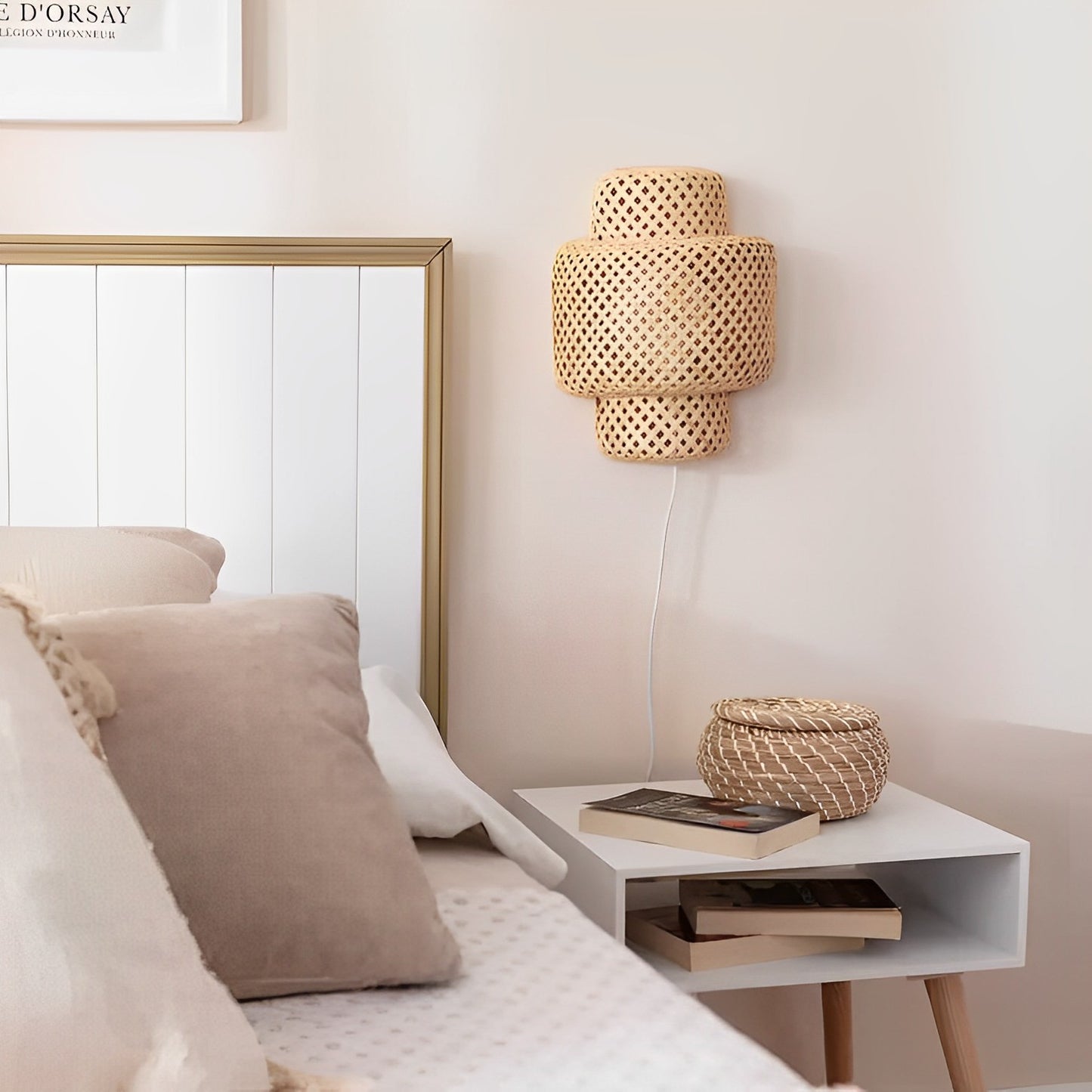 Lámpara de Pared Yamir en Bambú Natural – Boho Chic