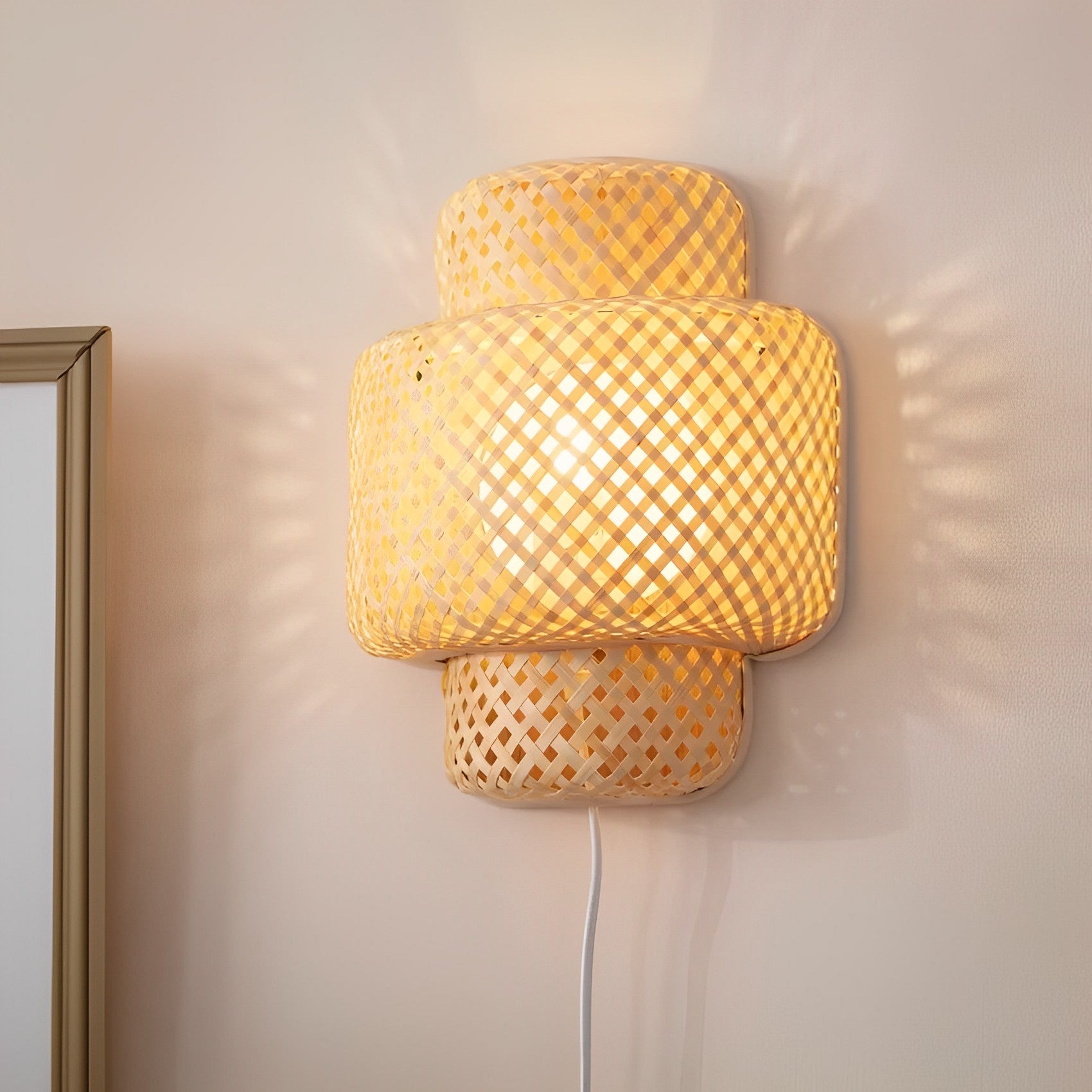 Lámpara de Pared Yamir en Bambú Natural – Boho Chic